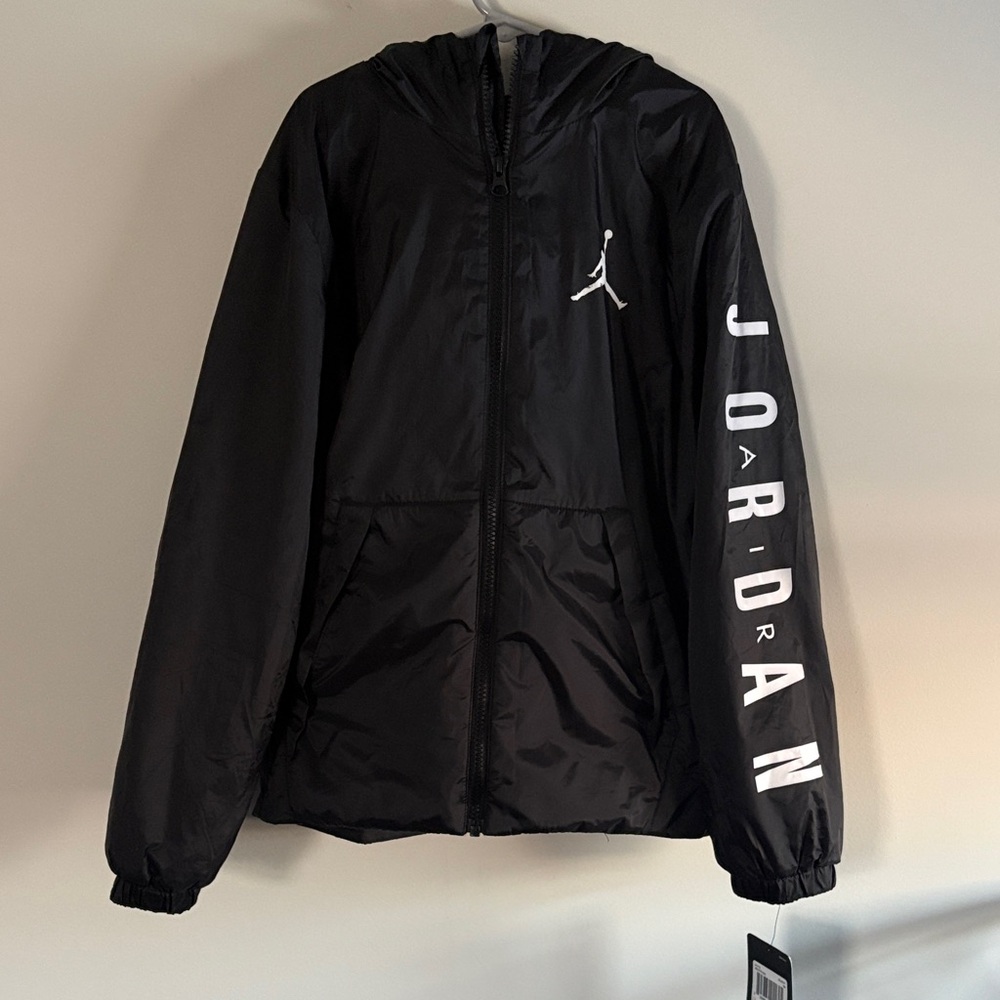 NWT Jordan Boys Black Hooded fleece lined Jacket
